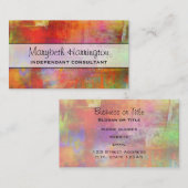 Carte De Visite Peinture Abstraite colorée en gras (Devant / Derrière)