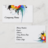 Carte De Visite Peinture Abstraite de perroquets sauvages (Devant / Derrière)
