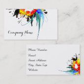 Carte De Visite Peinture Abstraite de perroquets sauvages (Devant / Derrière)