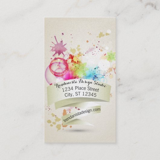 Carte De Visite Peinture Abstraite et conception géométrique (Dos)