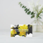 Carte De Visite Peinture Abstraite Jaune Noire (Debout devant)