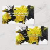 Carte De Visite Peinture Abstraite Jaune Noire (Devant / Derrière)