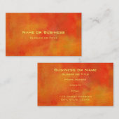 Carte De Visite Peinture Abstraite moderne en orange (Devant / Derrière)