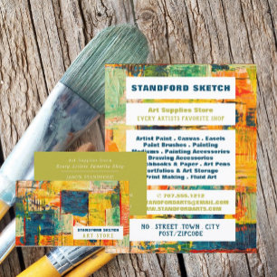 Carte De Visite Peinture Abstraite multicolore, magasin de fournit