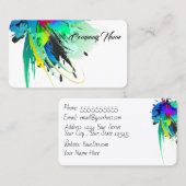 Carte De Visite Peinture Abstraite Peacock (Devant / Derrière)