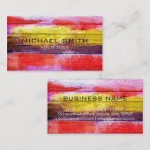 Carte De Visite Peinture acrylique couleur art sur bois #2 (Devant / Derrière)