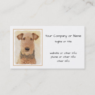 Carte De Visite Peinture Airedale Terrier - Cute Original Art