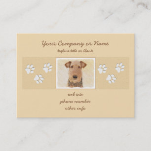 Carte De Visite Peinture Airedale Terrier - Cute Original Art