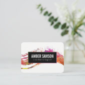 Carte De Visite Peinture aquarelle colorée brossée (Debout devant)