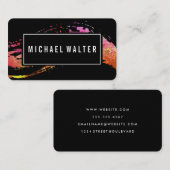 Carte De Visite Peinture aquarelle colorée brossée (Devant / Derrière)