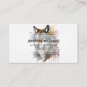 Carte De Visite Peinture aquarelle Wolf