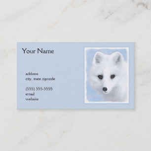 Carte De Visite Peinture Arctic Fox - Art original de la faune