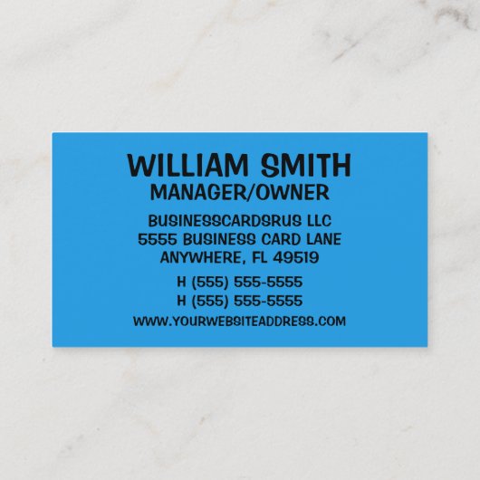 Carte de visite Peinture artiste (Dos)