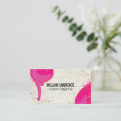 Carte De Visite Peinture au Spray rose chaud | Grungy Arrière - pl (Debout devant)