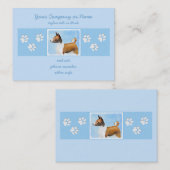 Carte De Visite Peinture Basenji - Belle Art Original (Devant / Derrière)
