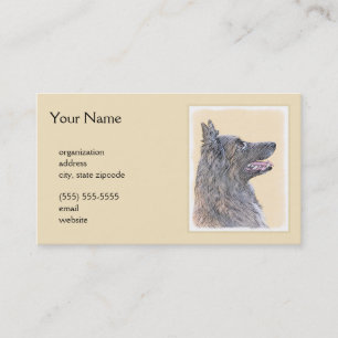 Carte De Visite Peinture belge Tervuren - Cute Original Chien Art