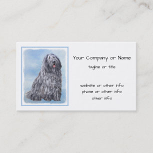 Carte De Visite Peinture Bergamasco Sheepdog - Chien original mign