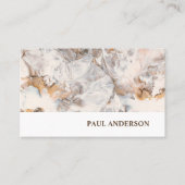 Carte De Visite Peinture blanche Brown Abstrait Motif élégant (Devant)