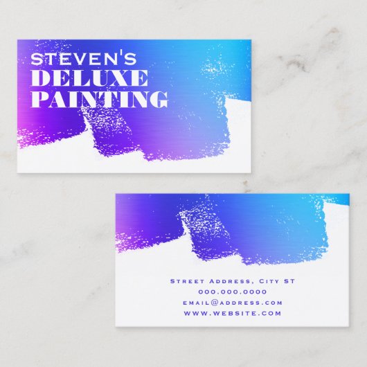 Carte De Visite Peinture bleu (Devant / Derrière)