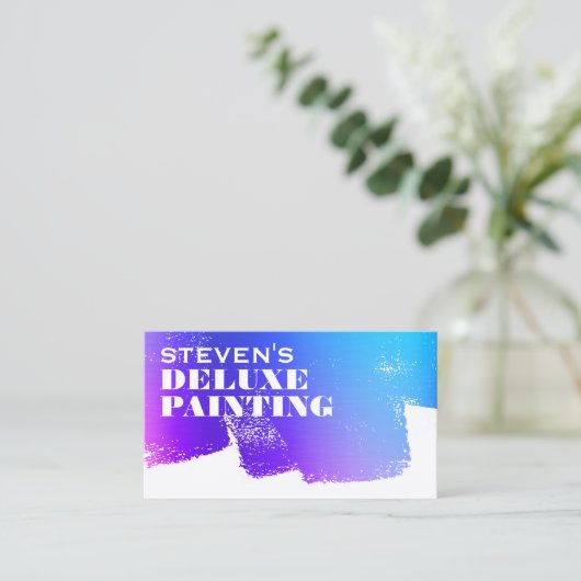 Carte De Visite Peinture bleu (Debout devant)