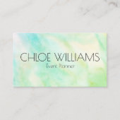 Carte De Visite Peinture bleu doux Peinture Abstraite brosse Aquar (Devant)