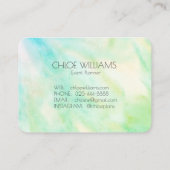 Carte De Visite Peinture bleu doux Peinture Abstraite brosse Aquar (Dos)
