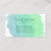 Carte De Visite Peinture bleu doux Peinture Abstraite brosse Aquar (Dos)