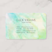 Carte De Visite Peinture bleu doux Peinture Abstraite brosse Aquar (Dos)