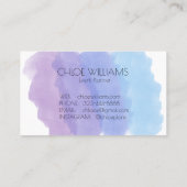 Carte De Visite Peinture bleu doux teinte Abstraite brosse (Dos)