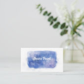 Carte De Visite peinture bleu et blanc aquarelle (Debout devant)