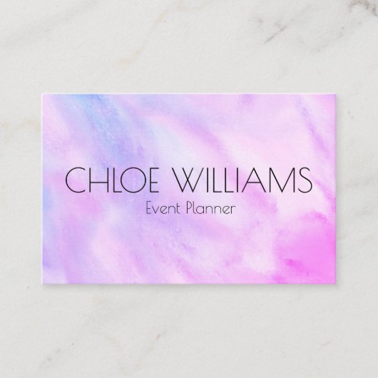 Carte De Visite Peinture bleu mauve douce Aquarelle Abstraite (Devant)