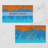 Carte De Visite Peinture bleue orange Art Abstrait 8 (Devant / Derrière)