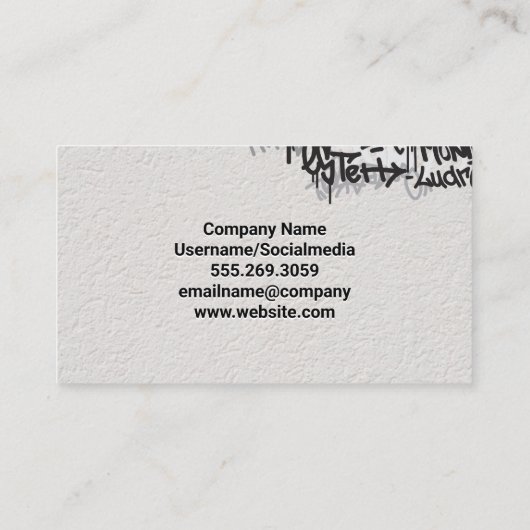 Carte De Visite Peinture bleue sur Graffiti (Dos)