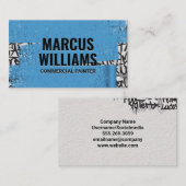 Carte De Visite Peinture bleue sur Graffiti (Devant / Derrière)