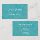 Carte De Visite Peinture bleue/verte de lavage d'aquarelle, (Devant / Derrière)