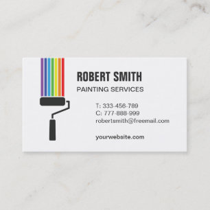 Carte de visite Peinture Brosse Roulante Arc-en-ci