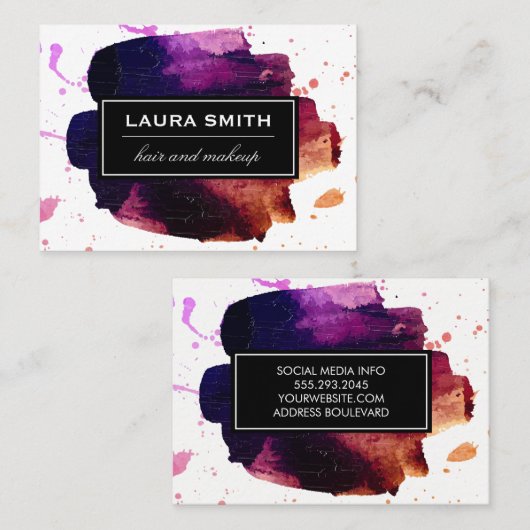 Carte De Visite Peinture brossée (Devant / Derrière)