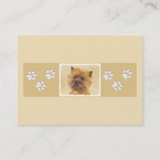 Carte De Visite Peinture Cairn Terrier - Cute Original Chien Art (Dos)