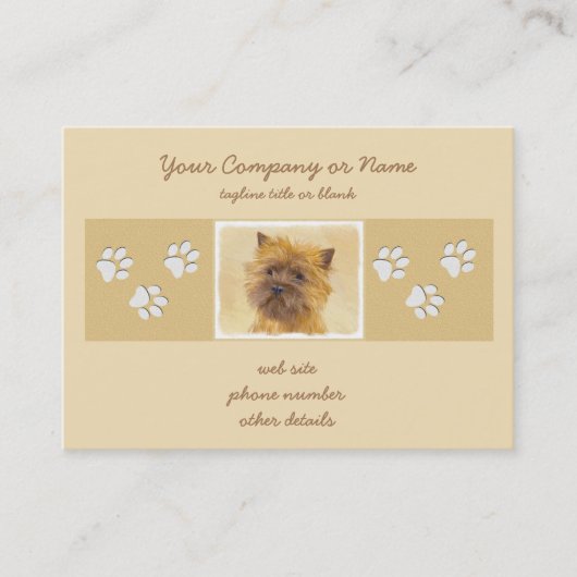 Carte De Visite Peinture Cairn Terrier - Cute Original Chien Art (Devant)