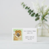 Carte De Visite Peinture Chow Chow - Joli art original chien (Debout devant)