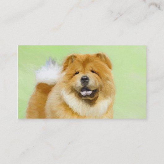 Carte De Visite Peinture Chow Chow - Joli art original chien (Dos)