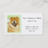 Carte De Visite Peinture Chow Chow - Joli art original chien (Devant)