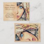 Carte De Visite Peinture classique fraîche de portrait d'aquarelle (Devant / Derrière)