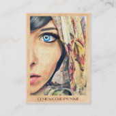 Carte De Visite Peinture classique fraîche de portrait d'aquarelle (Dos)