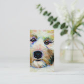 Carte De Visite Peinture colorée d'art de chien d'amusement (Debout devant)