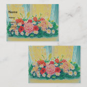 Carte De Visite Peinture colorée de fleurs (Devant / Derrière)