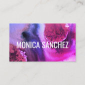 Carte De Visite Peinture colorée rose violet abstrait moderne (Devant)