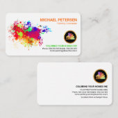Carte De Visite Peinture colorée Splatter Accueil Peintre (Devant / Derrière)