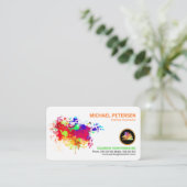 Carte De Visite Peinture colorée Splatter Accueil Peintre (Debout devant)