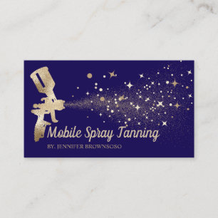 Carte De Visite Peinture corporelle mobile Navy Gold Tan en spray